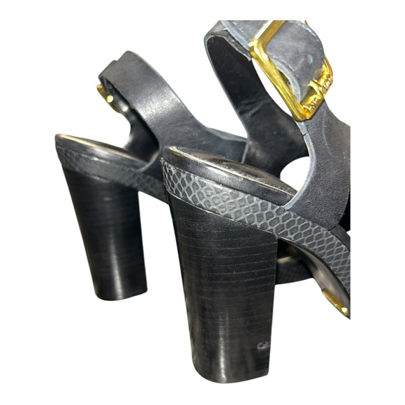 Ralph Lauren Fabia 100% Leather upper, Dress Sandal high heels Black size 7.5 - Picture 11 of 11